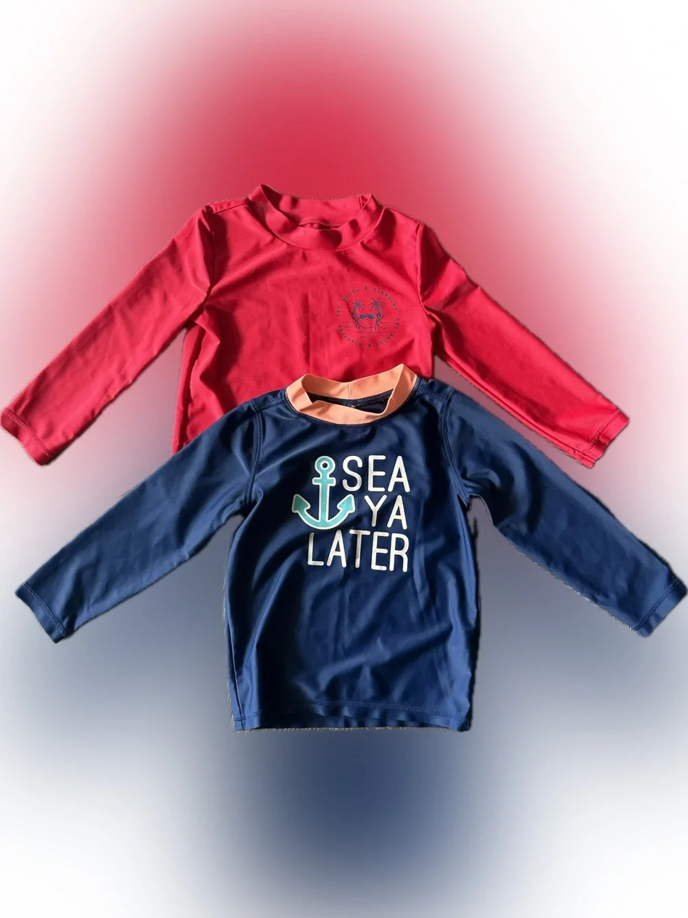 Two Carter’s 24M Kids Swim Tops Rash Guard